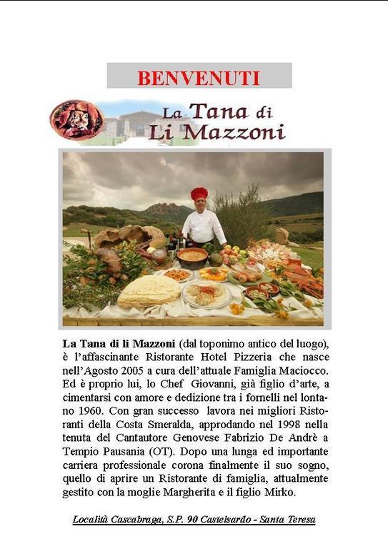 Hotel Ristorante La Tana Di Li Mazzoni Trinità dʼAgultu Exteriér fotografie